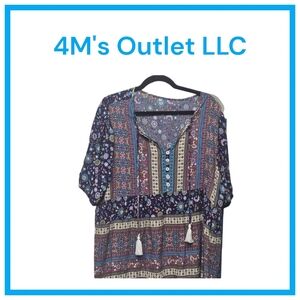 Women's Boho Style Short Sleeved Shirt